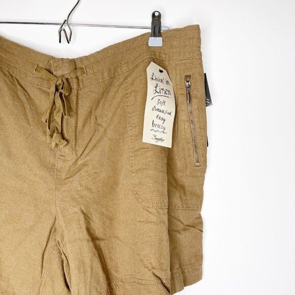 SUPPLIES BY UNIONBAY Sybil Linen Blend Solid Short - Picture 3 of 12